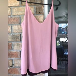 White House Black Market dusty rose maroon reversible tank top size large.